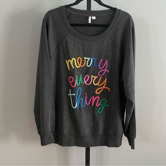 Cato Merry Every Thing Christmas Holiday Sweatshirt Top Size XL - Picture 1 of 4
